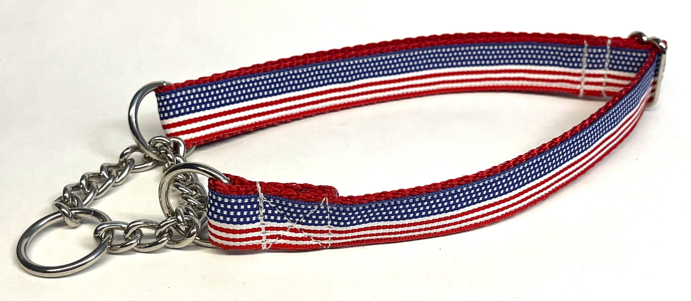 American Flag Chain Martingale Collar 1in
