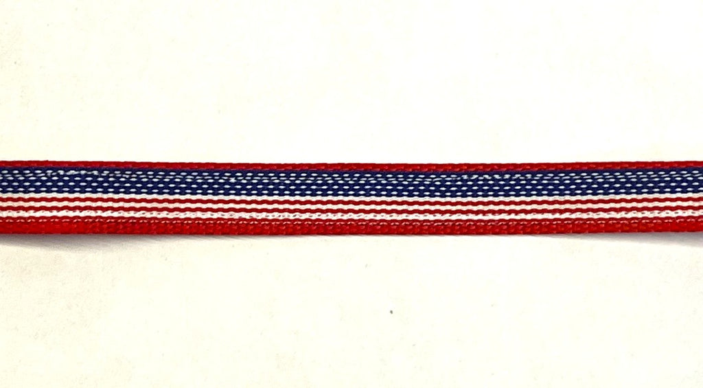 Red, White & Blue Stripes Dog Collar 1/2 inch