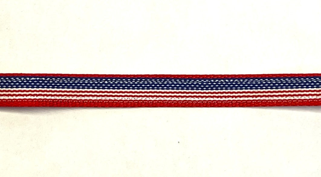 Red, White & Blue Stripes Dog Collar 1/2 inch