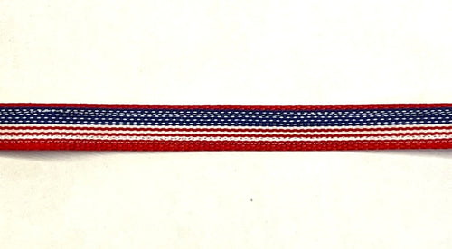 Red, White & Blue Stripes Dog Collar 1/2 inch