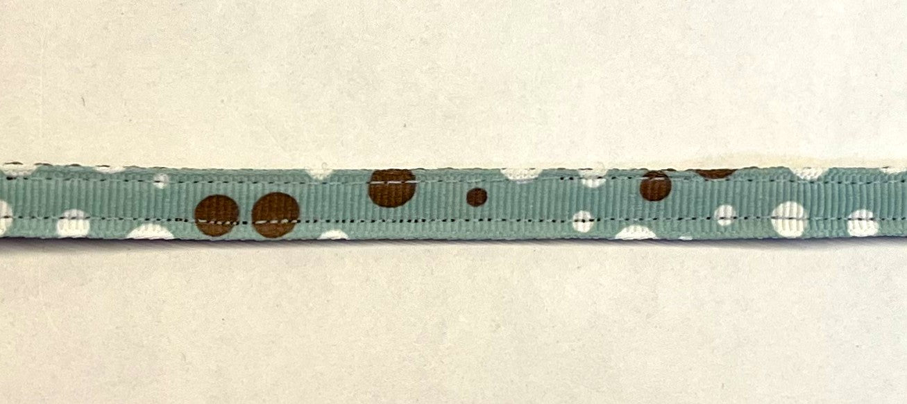 Aqua with Brown & White Bubble Dots Cat Collar