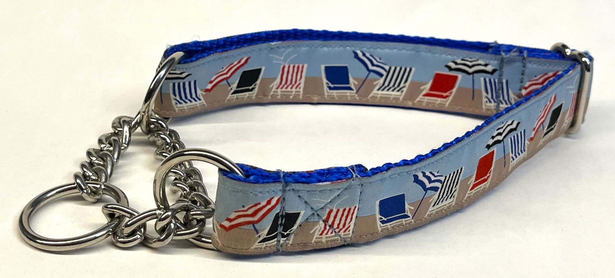 Beach Chairs Chain Martingale Collar 1in