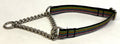 Black, Green, Orange, Teal, Pink, and White Stripes Chain Martingale Collar 1/2