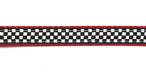 Black and White Checkered Dog Collar 3/4