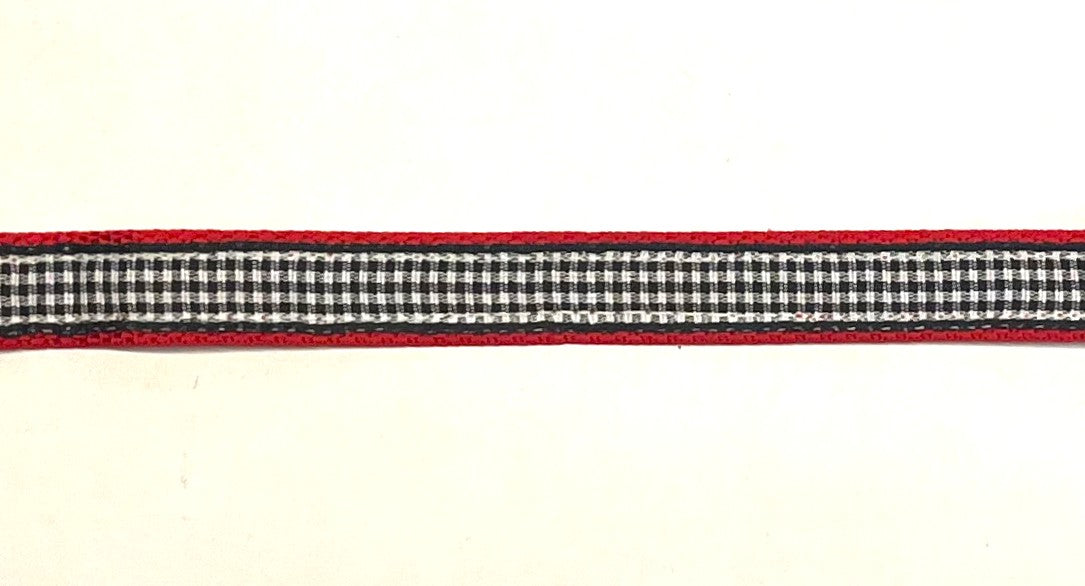 Black & White Plaid Dog Collar 1/2 inch