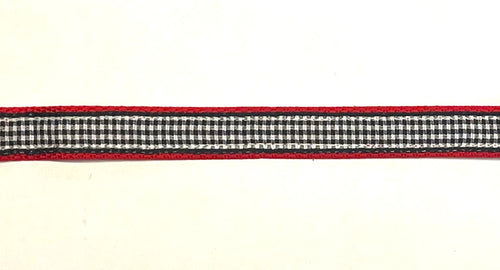 Black & White Plaid Dog Collar 1/2 inch