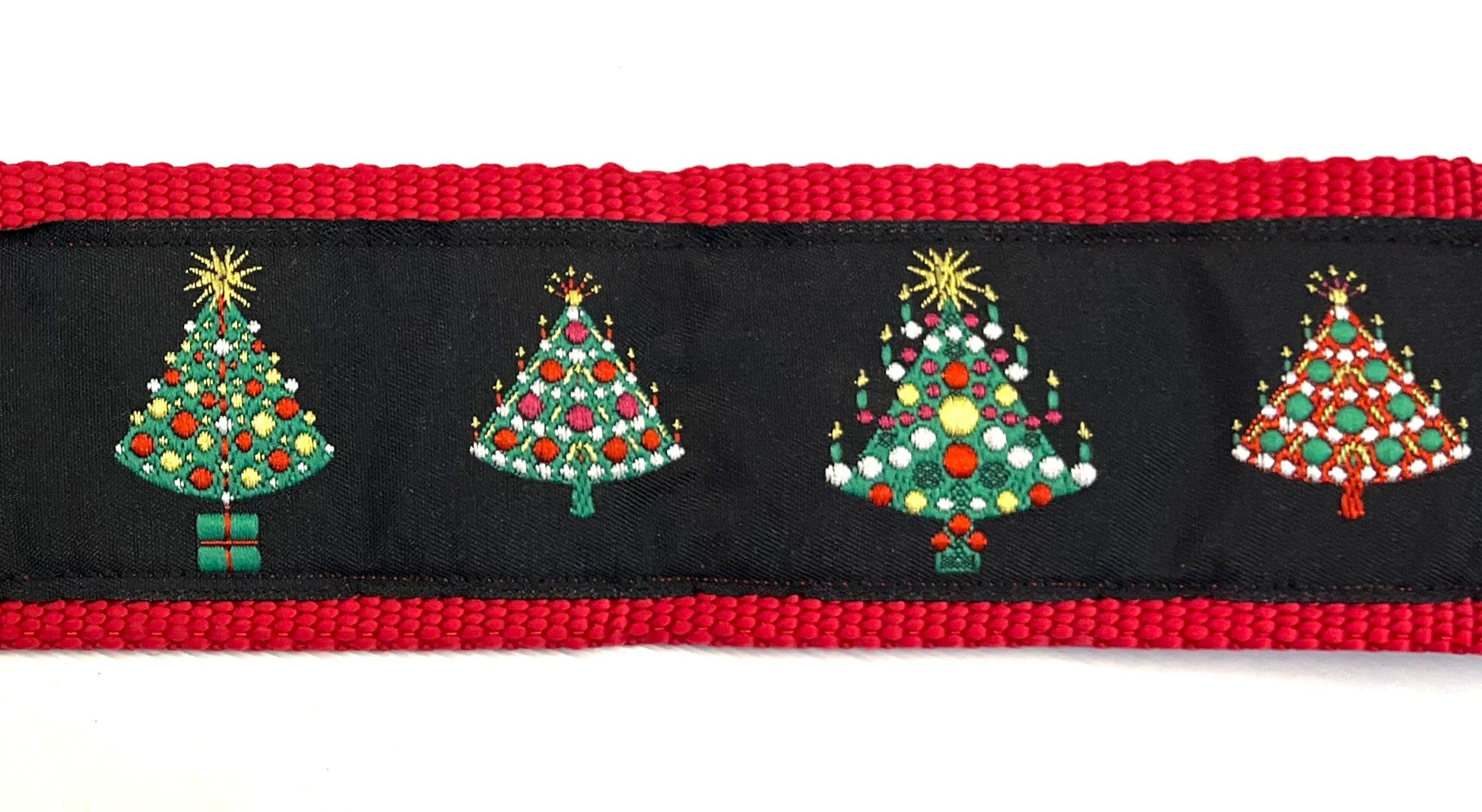 Black with Christmas Trees Martingale Collar 2in