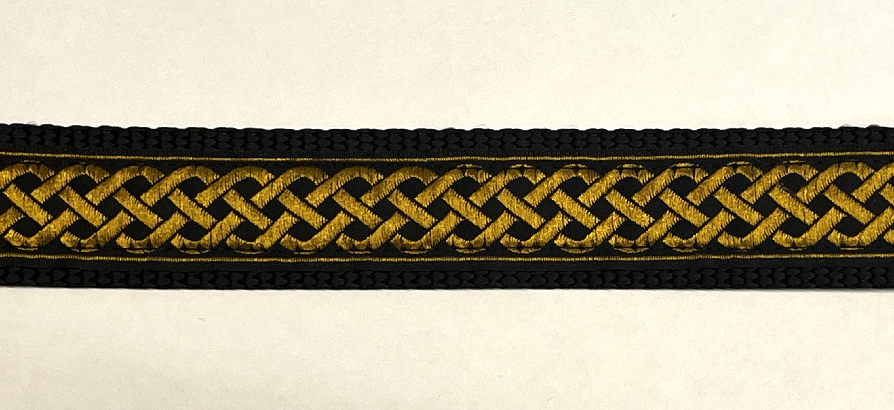 Black with Gold Celtic Weave Martingale Collar 1in