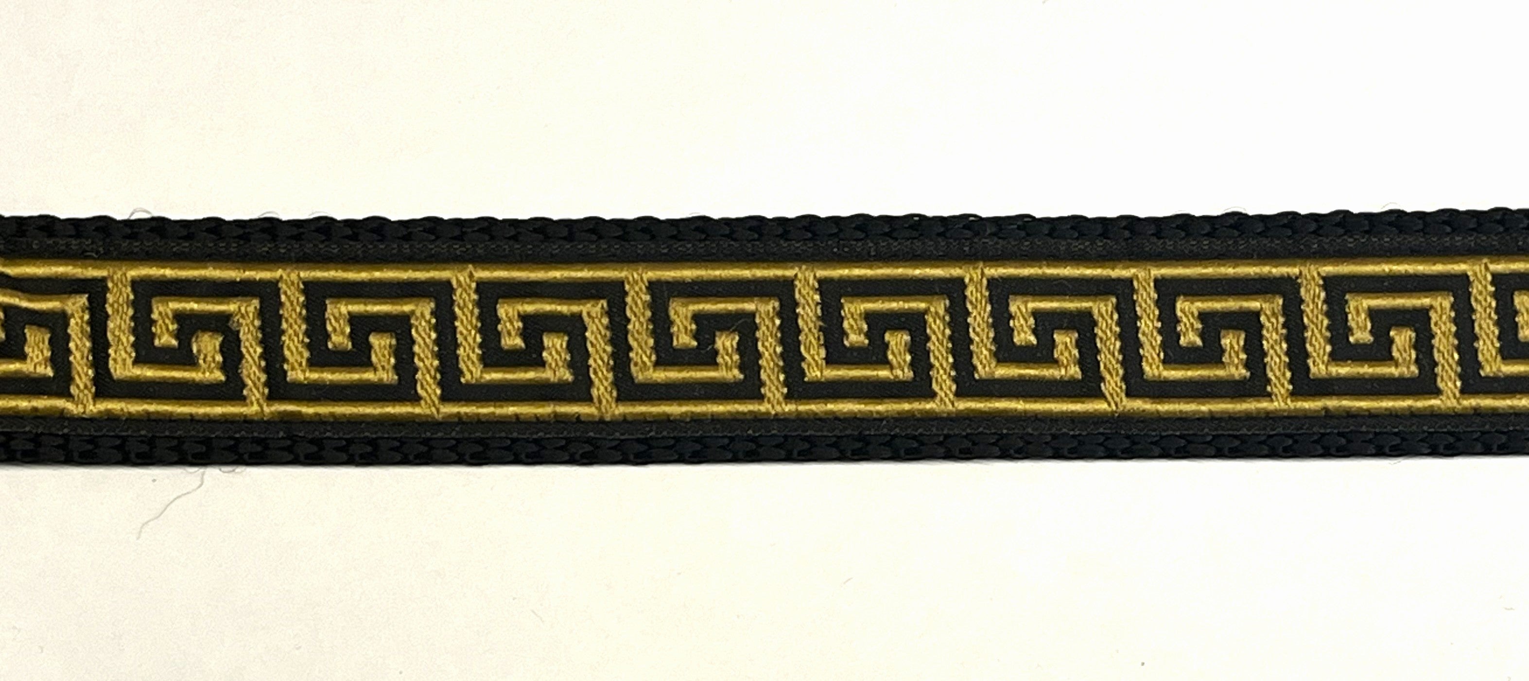 Black with Gold Egyptian Squares Martingale Collar 1in