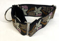 Black with Lavender, Olive, Orange, and White Leaves Martingale Collar 2in