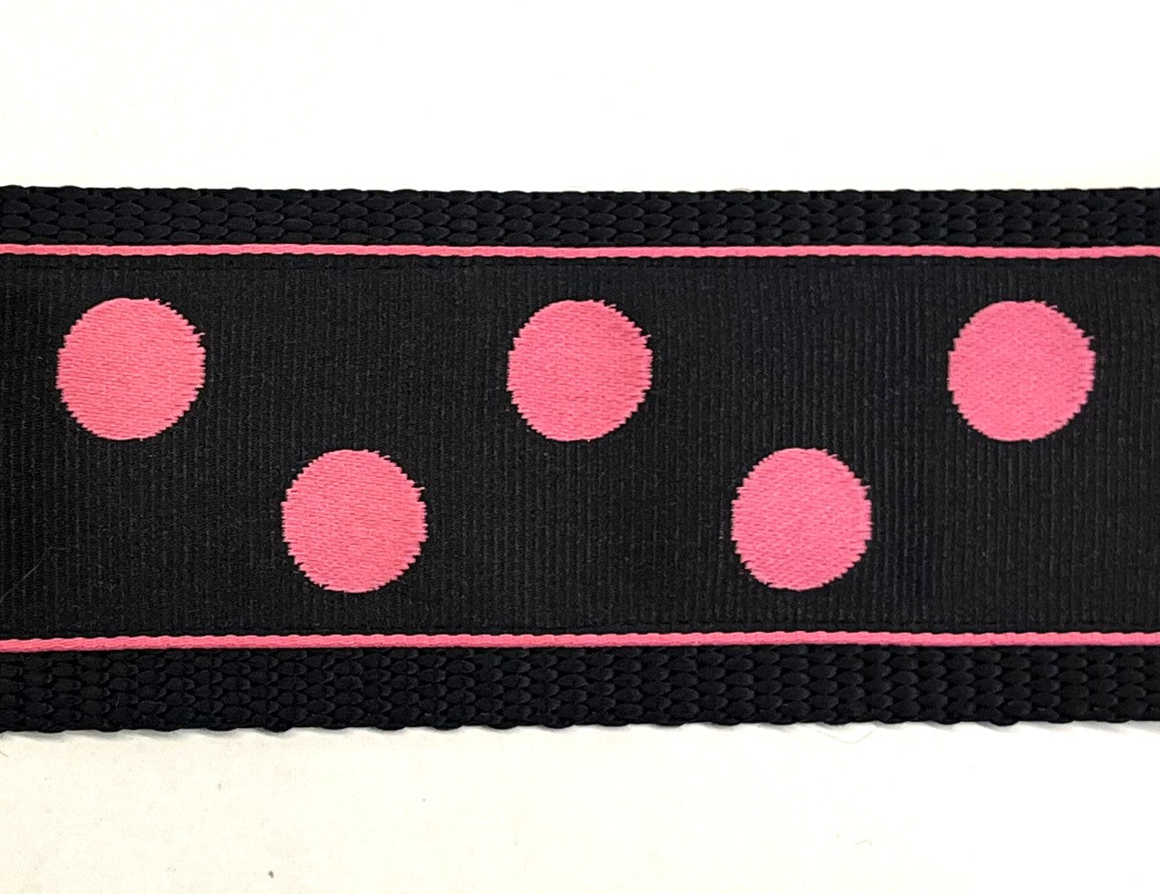 Black with Pink Dots Chain Martingale Collar 2in