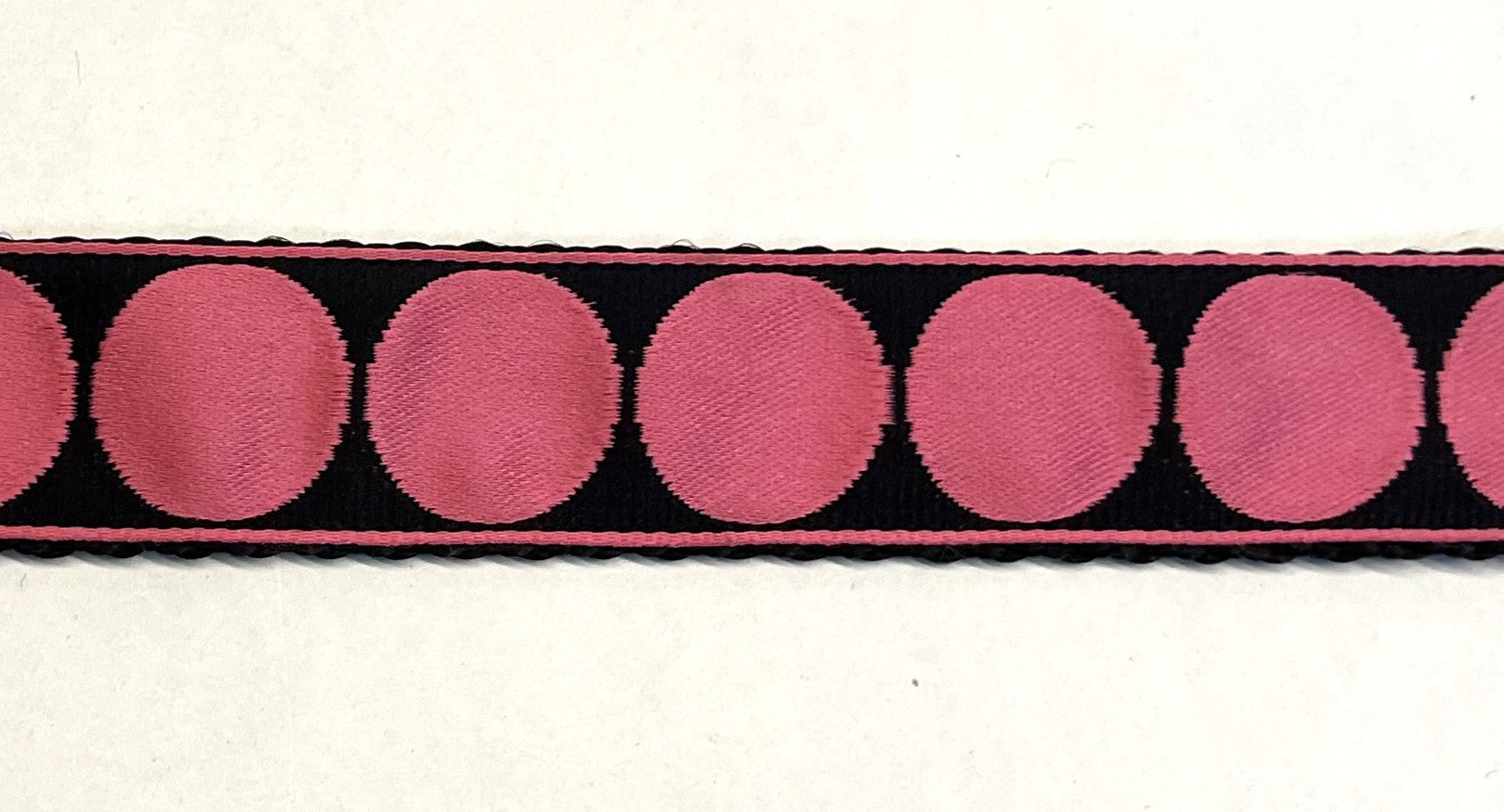 Black with Light Pink Large Dot Chain Martingale Collar 1in