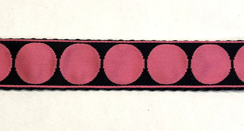 Black with Light Pink Large Dot Chain Martingale Collar 1in