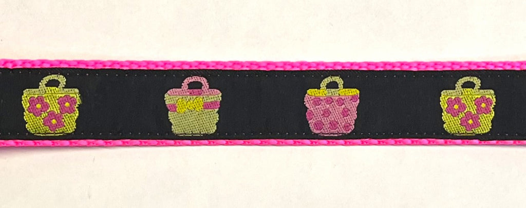 Black with Purses Dog Collar 1in