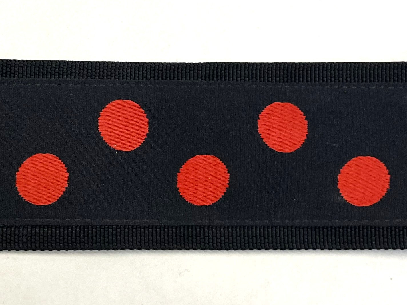 Black with Red Dots Chain Martingale Collar 2in