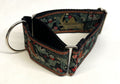 Black with Red, Gold, and Green Koi Fish Martingale Collar 2in