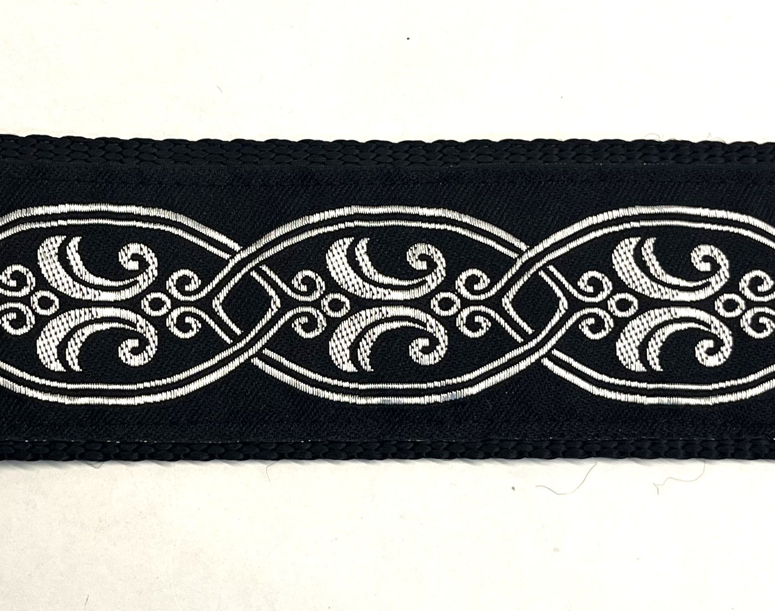 Black with Silver Oval Pattern Martingale Collar 2in