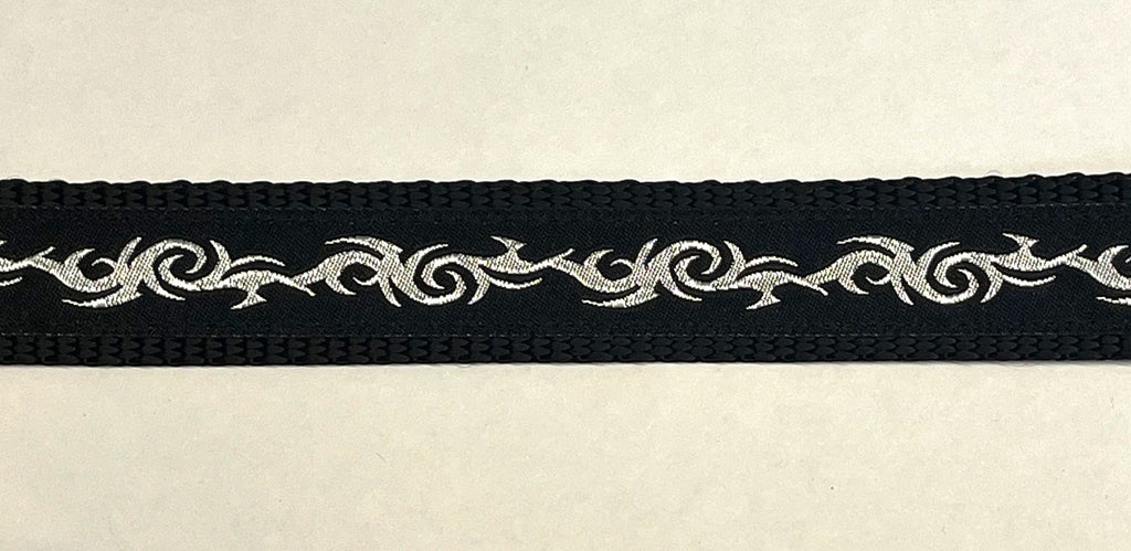Black with Silver Tribal Design Dog Leash 1in