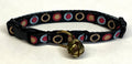 Black with Tan, Blue, Pink & Black Circle Dots Cat Collar