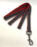 Black with White Polka Dots Dog Leash 3/4