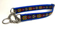 Black with Rainbow Geometric Design Chain Martingale Collar 1in