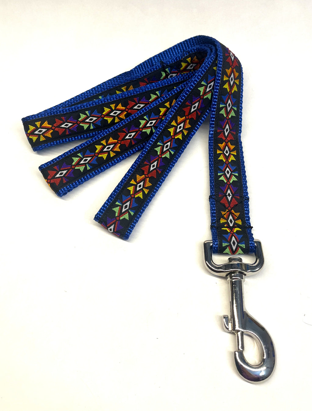 Black with Rainbow Geometric Design Dog Leash 1in