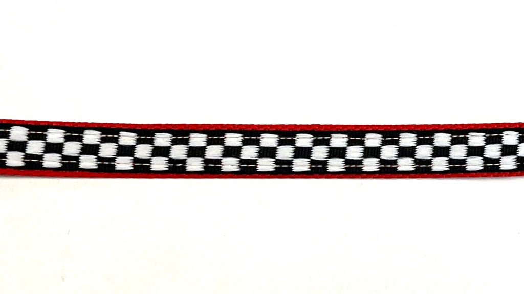 Black & White Checkered Dog Collar 1/2