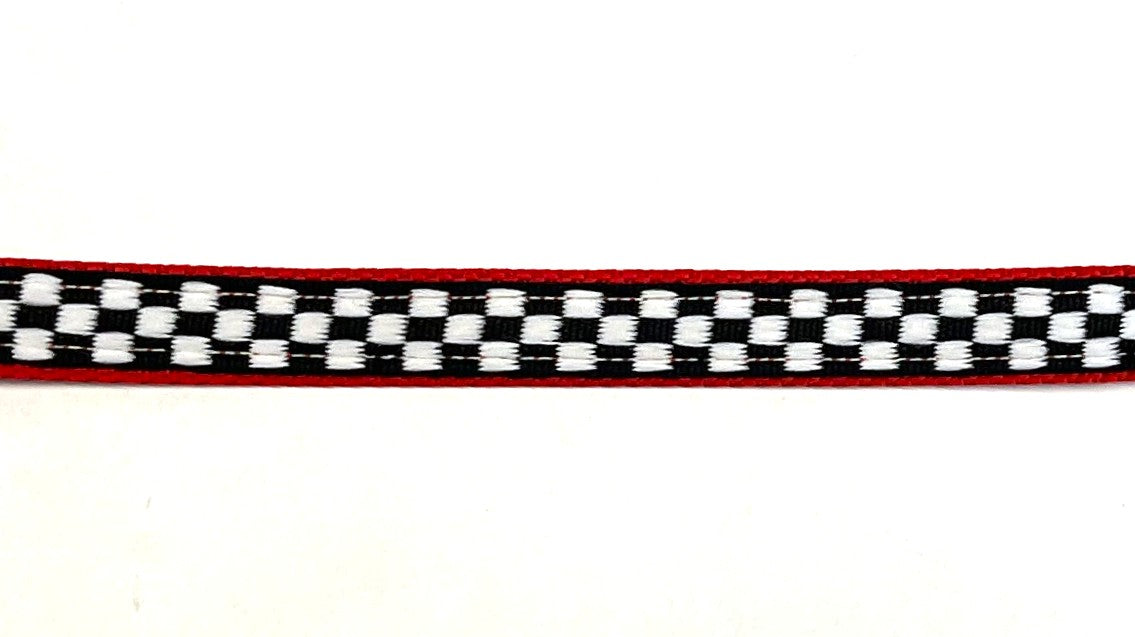 Black & White Checkered Dog Leash 1/2