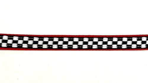 Black & White Checkered Dog Leash 1/2