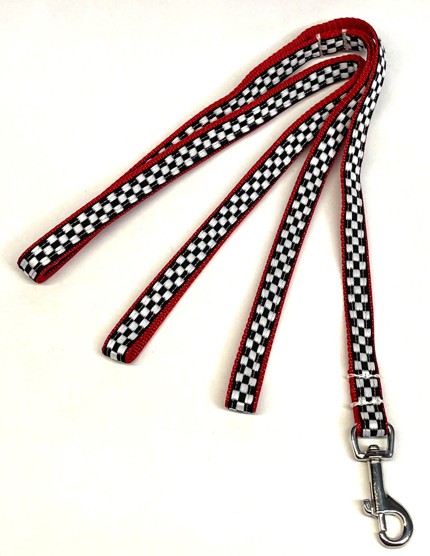 Black & White Checkered Dog Leash 1/2