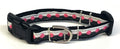 Black and White with Pink Dots Dog Collar 1/2
