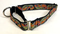 Black with Blue, Green, Pink, and Orange Paisley Martingale Collar 1in