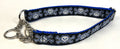 Black with Blue and Silver Skull and Crossbones Chain Martingale Collar 1in