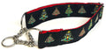 Black with Christmas Trees Chain Martingale Collar 1 1/2 in