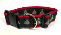 Black with Christmas Trees Dog Collar 2in