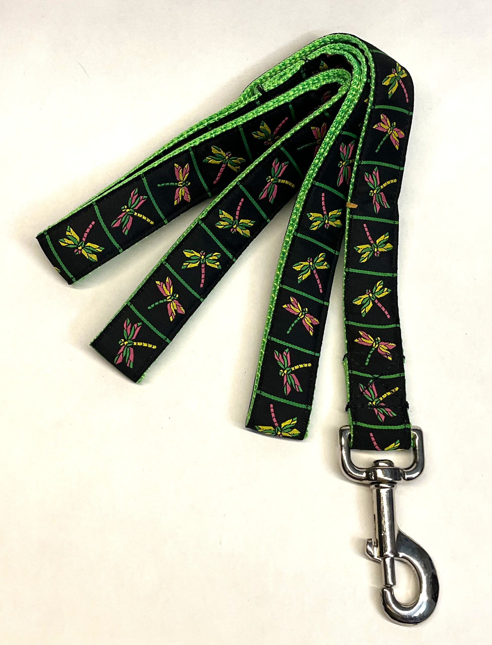 Black with Dragonflies Dog Leash 1in