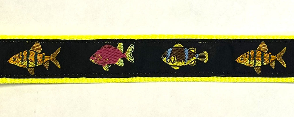 Black with Fish Dog Leash 1in