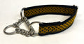 Black with Gold Celtic Weave Chain Martingale Collar 1in