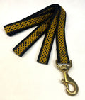 Black with Gold Celtic Weave Dog Leash 1in