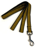 Black with Gold Celtic Weave Dog Leash 3/4