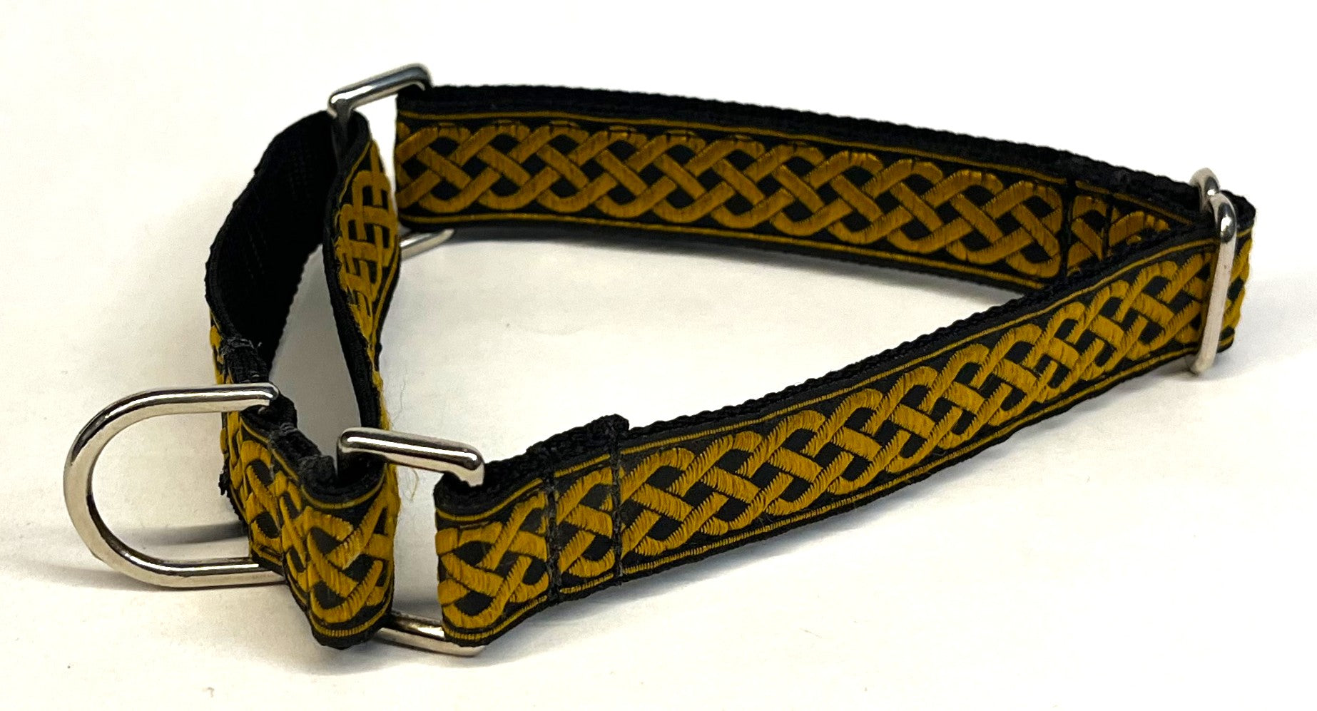 Black with Gold Celtic Weave Martingale Collar 3/4