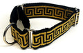 Black with Gold Greek Key Martingale Collar 1 1/2 in