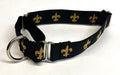 Black with Gold Fleur De Lis Martingale Collar 1in