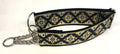 Black with Gold and Silver Fancy Diamond Pattern Chain Martingale Collar 2in