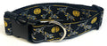 Black with Gray and Gold Tree and Symbol Dog Collar 1 1/2 in