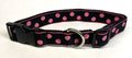Black with Light Pink Dots Dog Collar 1in