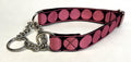 Black with Light Pink Large Dot Chain Martingale Collar 1in