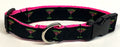 Black with Martini Glasses Dog Collar 1in