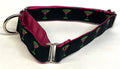Black with Martini Glasses Martingale Collar 1in