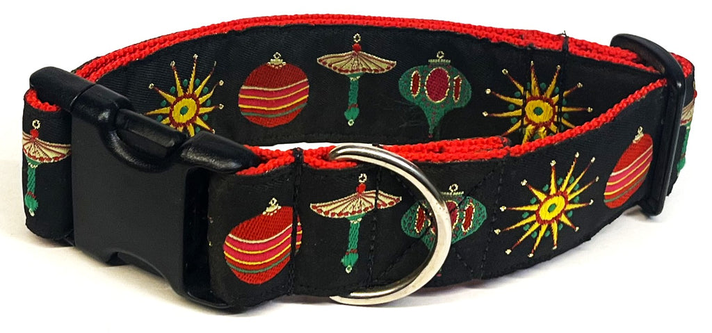 Black with Ornaments Dog Collar 1 1/2 in